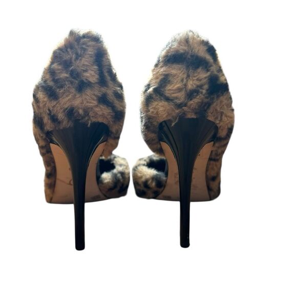 Jessica Simpson Prizma Leopard Print Faux Fur D’Orsay Stiletto Heels - Picture 3 of 8
